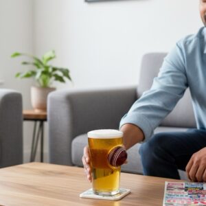Personalised Cricket Ball Beer Glass