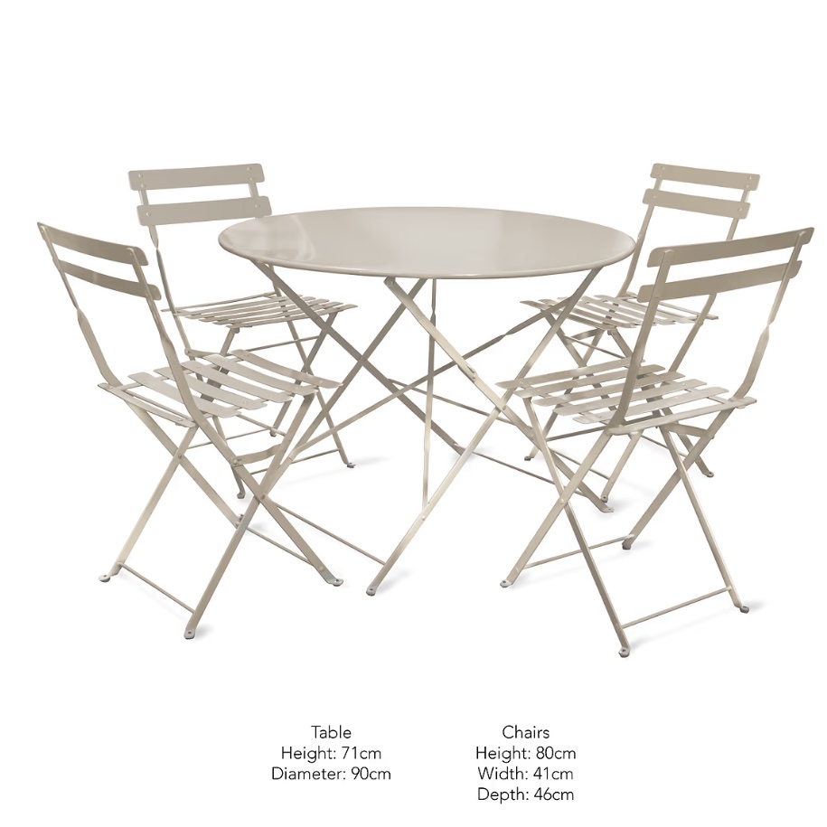 Large Bistro Table And Chair Set | Clay - Thumbnail 3