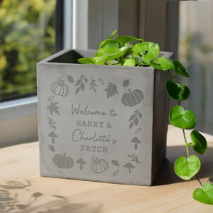 Personalised Pumpkin Concrete Plant Pot - Thumbnail 2