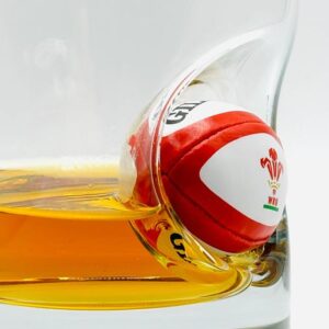 Personalised Welsh Rugby Ball Whisky Glass - Thumbnail 3