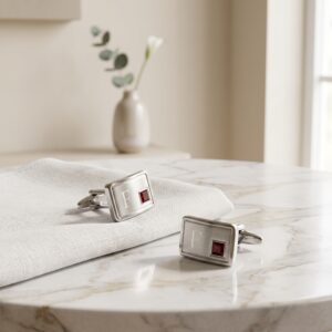 Personalised 40th Ruby Anniversary Cufflinks - Thumbnail 2