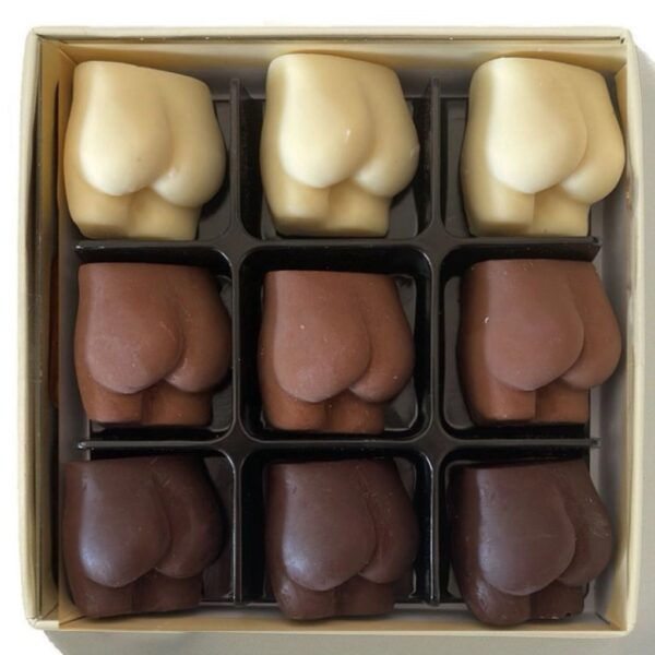 Box of Nine Handmade Belgian Chocolate Bottoms - Main Image