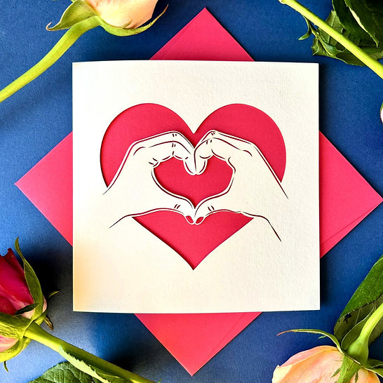 Heart Hands Papercut Card - Thumbnail 2