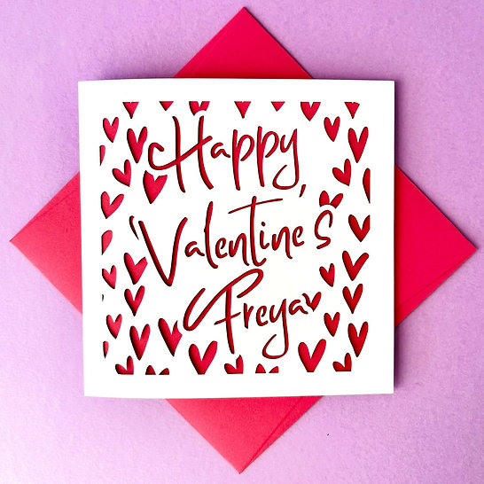 Papercut Hearts Personalised Valentine's Card - Thumbnail 4