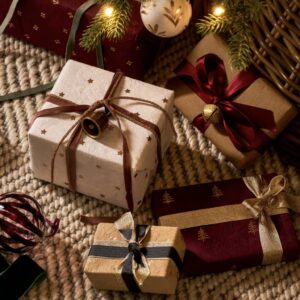 Set of Three Rolls of Christmas Gift Wrap | Berry Red - Abode Home & Gifts