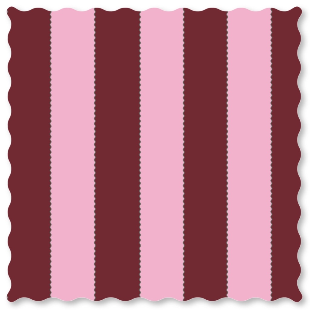 Set of Two Bold Stripe Burgundy Table Napkins - Thumbnail 2
