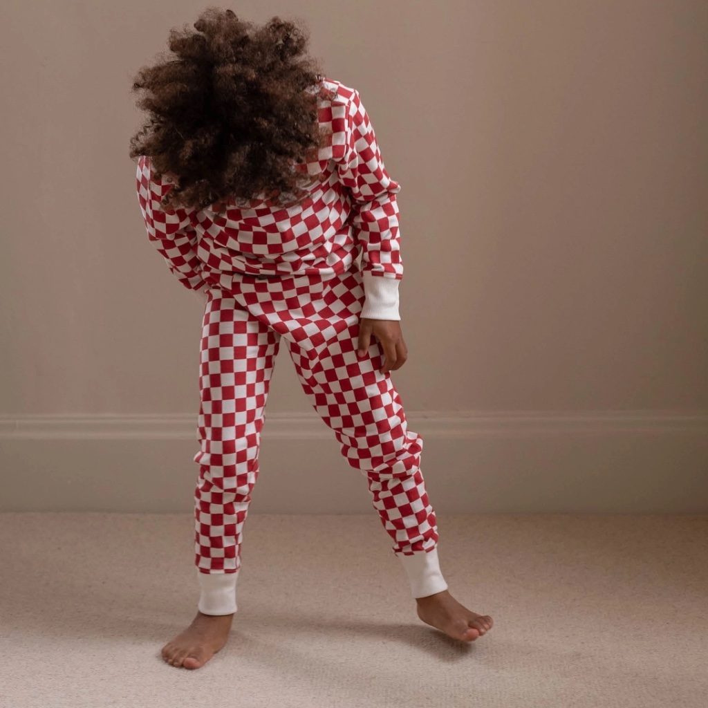 Red Checkerboard Christmas Pyjamas - Thumbnail 2