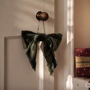 Luxurious Cotton Velvet Christmas Door Bow | Fern Green - Abode Home & Gifts