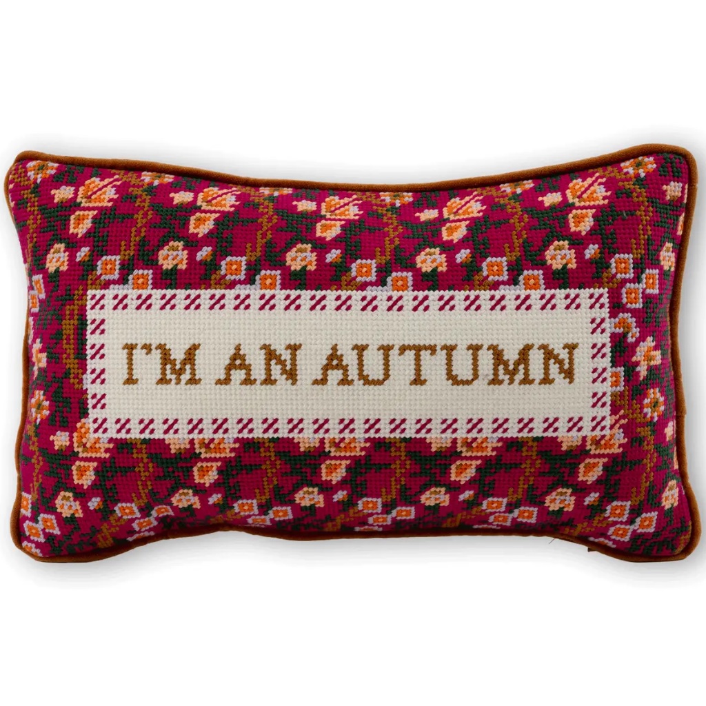 'I'm An Autumn' Needlepoint Pillow - Thumbnail 3