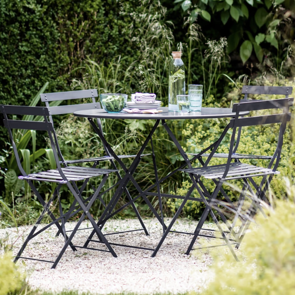 Large Bistro Table And Chair Set | Carbon - Thumbnail 1