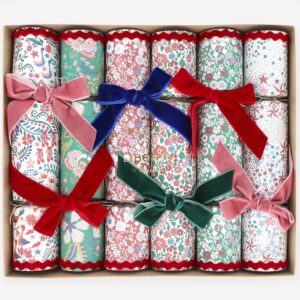 Set of Six Liberty Print Velvet Bow Crackers - Abode Home & Gifts