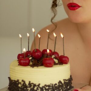 Set of Eight Cherry Birthday Cake Candles - Thumbnail 3