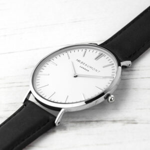 Men's Modern Vintage Personalised Leather Watch | Black - Abode Home & Gifts