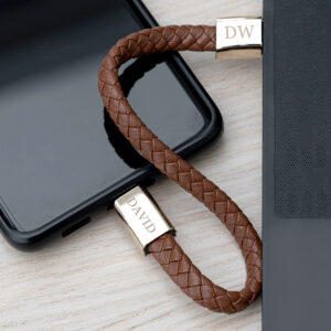 Personalised Men’s USB-C Charger Bracelet | Tan - Thumbnail 3