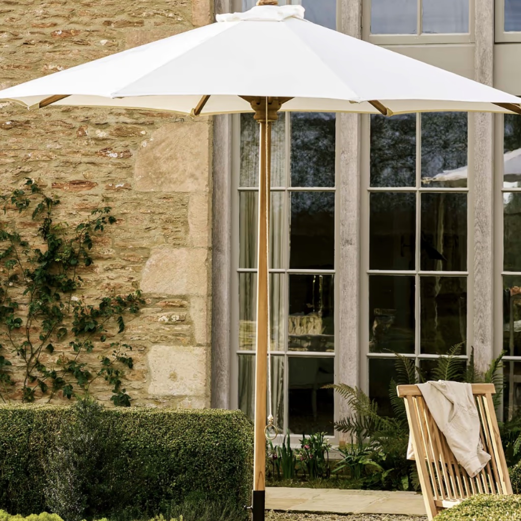 Natural Teak Garden Parasol | 2.5m - Thumbnail 2