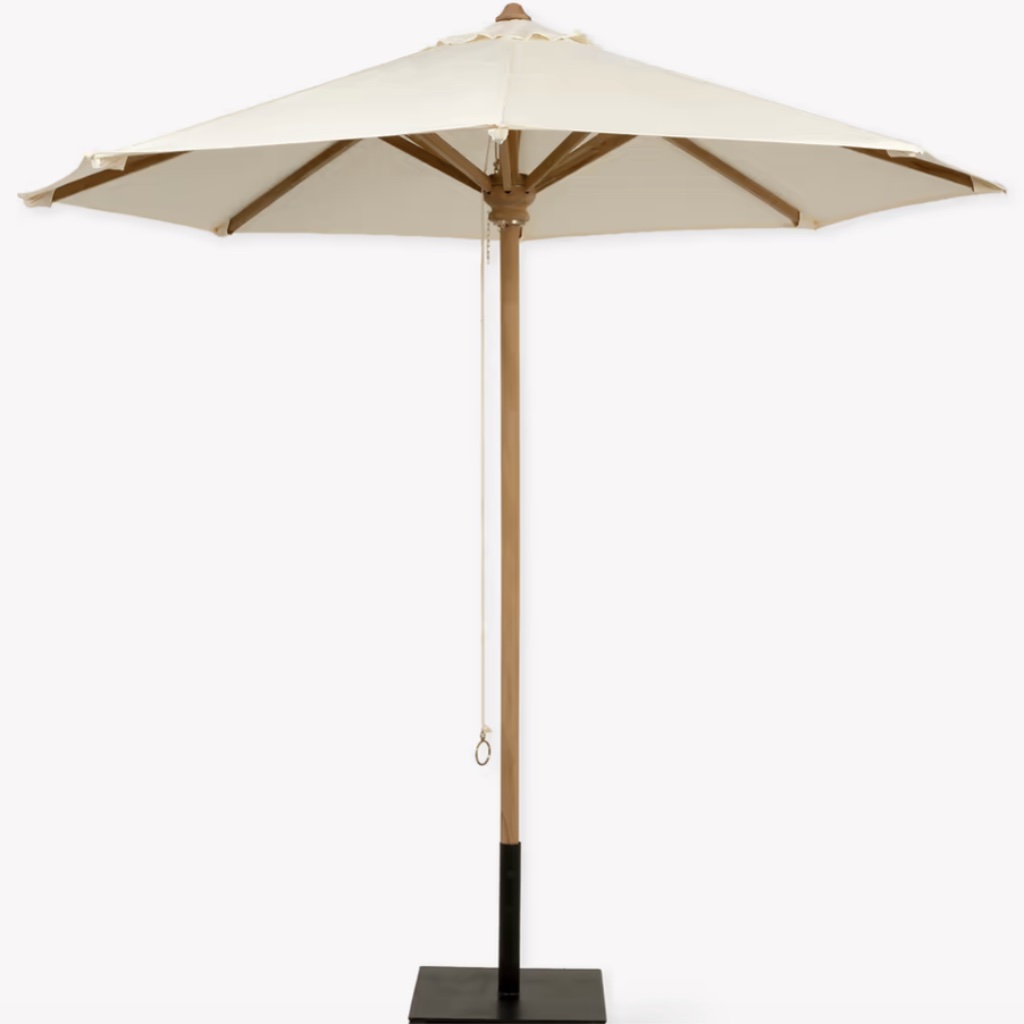Natural Teak Garden Parasol | 2.5m - Thumbnail 8