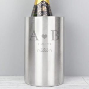 Personalised Monogram Stainless Steel Wine Cooler - Thumbnail 3