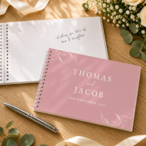 Personalised Botanical Soft Pink Wedding Guest Book - Thumbnail 2