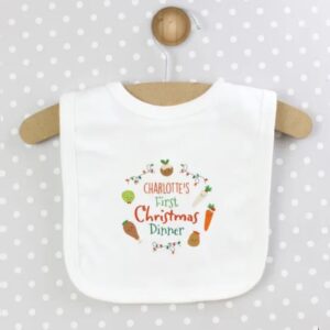 Personalised 'First Christmas Dinner' Bib - Abode Home & Gifts
