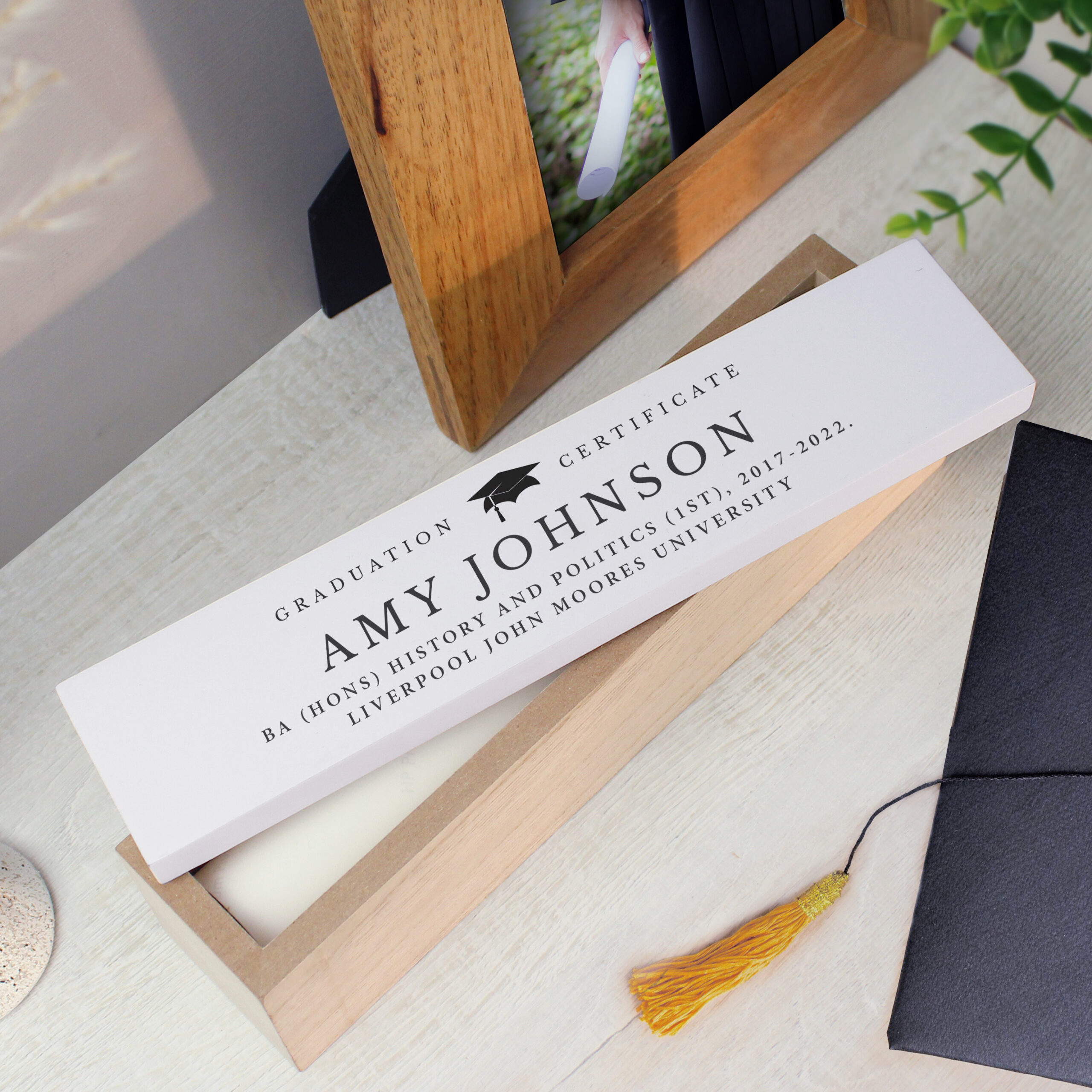Personalised Graduation Wooden Certificate Holder - Thumbnail 3