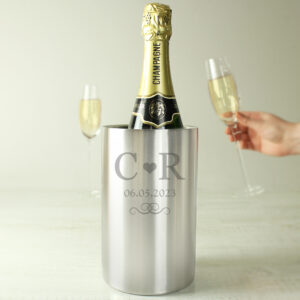 Personalised Monogram Stainless Steel Wine Cooler - Abode Home & Gifts