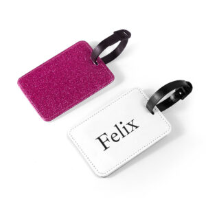 Personalised Pink Glitter School Bag Tag - Abode Home & Gifts