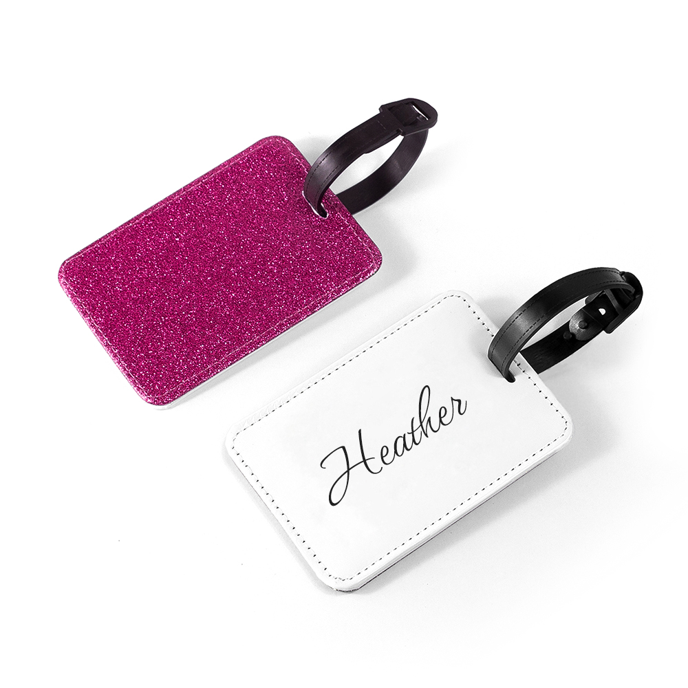 Personalised Pink Glitter School Bag Tag - Thumbnail 2