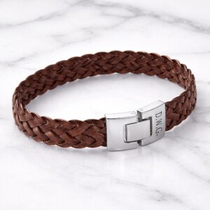 Personalised Soft Leather Bracelet | Brown - Abode Home & Gifts