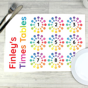 Personalised Times Tables Placemat - Abode Home & Gifts