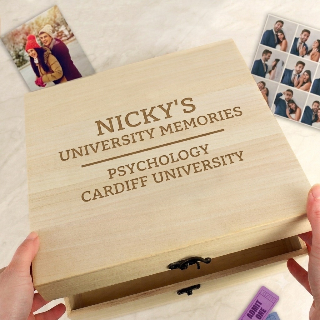 Personalised Wooden University Memory & Survival Box - Thumbnail 2