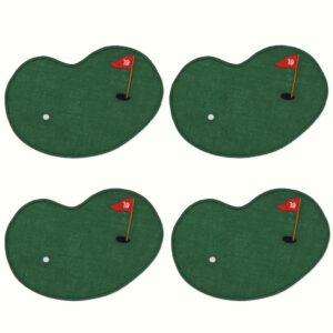 Set of Four Putting Green Golf Linen Cocktail Napkins - Thumbnail 3