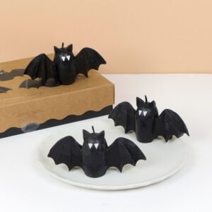 Set of Three Black Bat Halloween Candles - Abode Home & Gifts