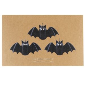 Set of Three Black Bat Halloween Candles - Thumbnail 4