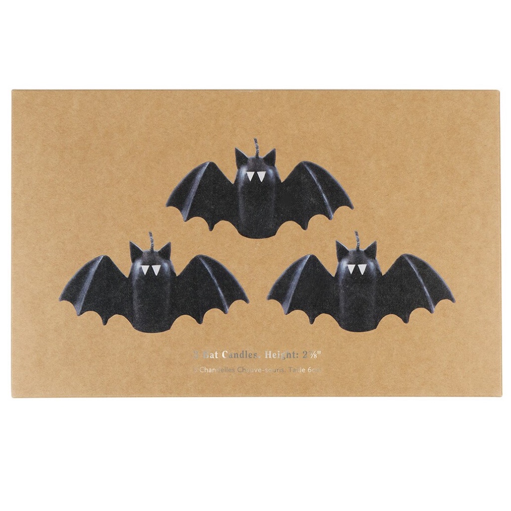 Set of Three Black Bat Halloween Candles - Thumbnail 4