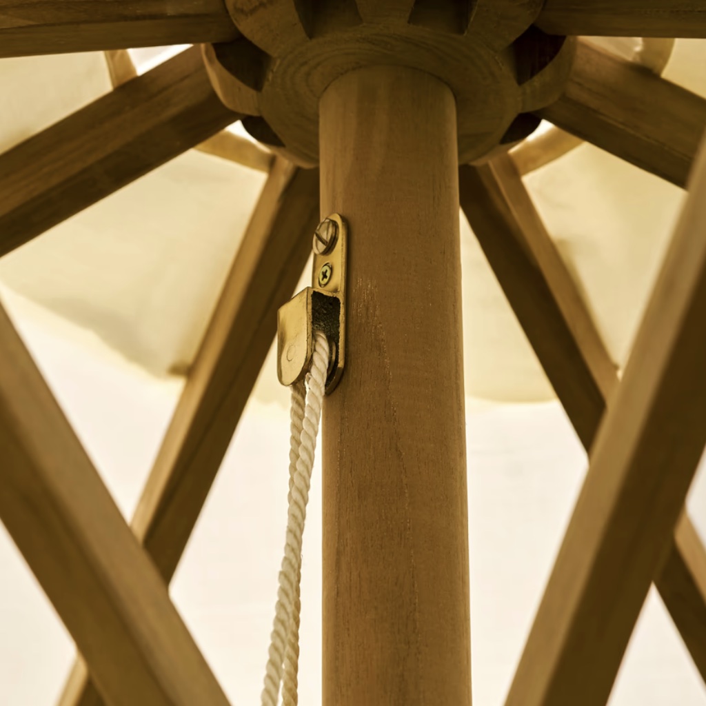 Natural Teak Garden Parasol | 2.5m - Thumbnail 5