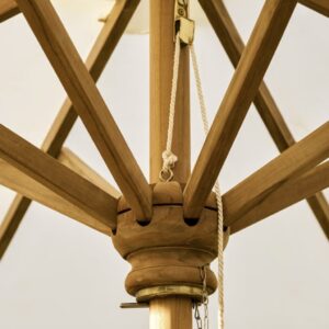 Natural Teak Garden Parasol | 2.5m - Thumbnail 4
