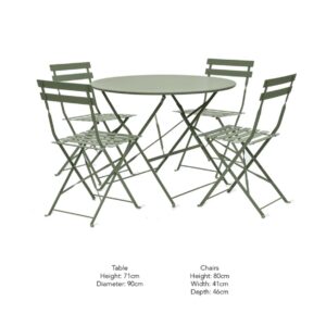 Large Bistro Table And Chair Set | Thistle Green - Thumbnail 3
