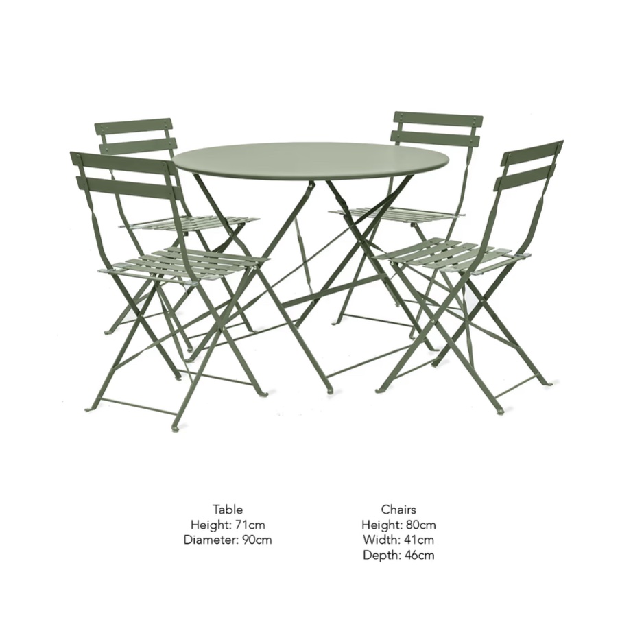 Large Bistro Table And Chair Set | Thistle Green - Thumbnail 3