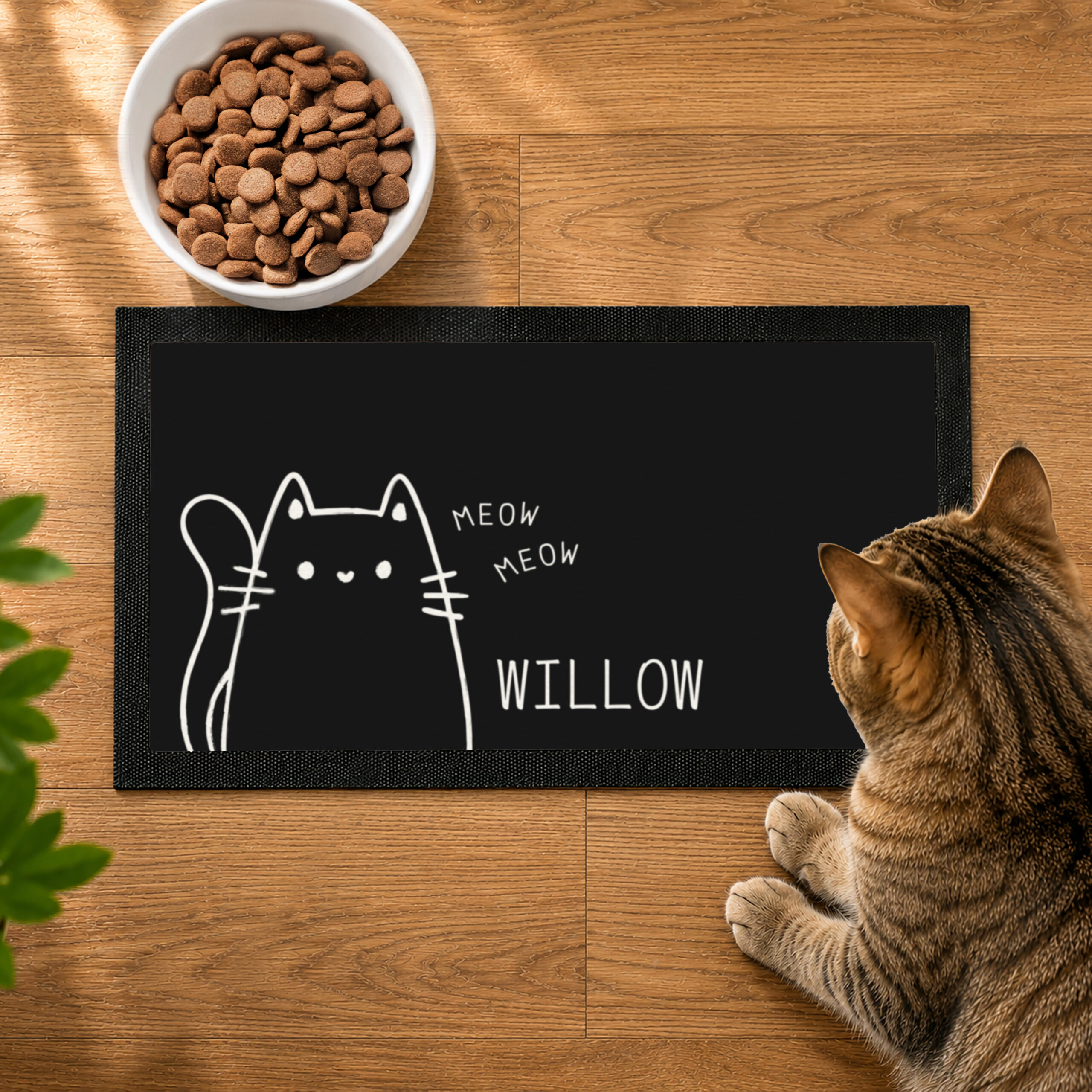 Personalised Cartoon Cat Bowl Mat - Thumbnail 1