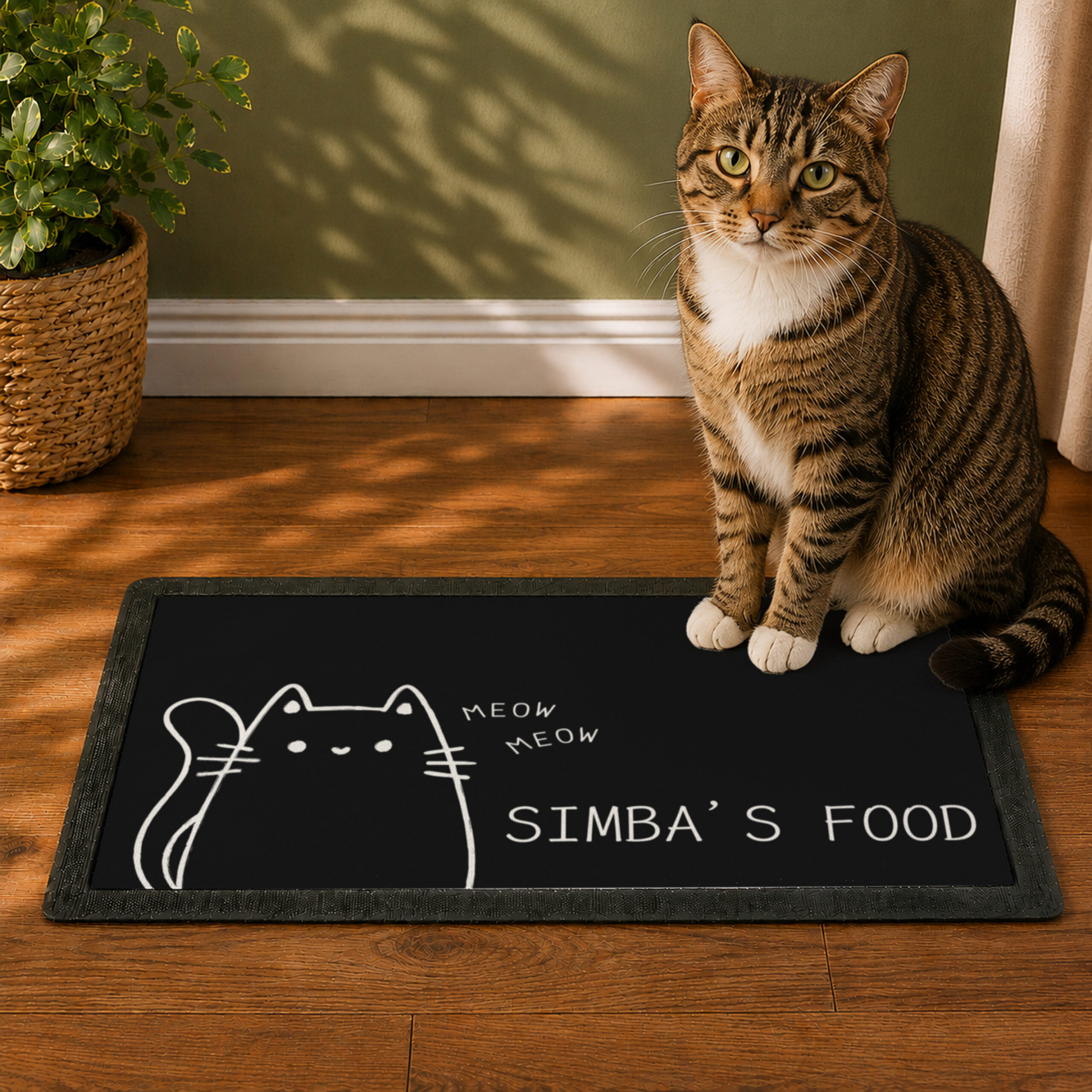 Personalised Cartoon Cat Bowl Mat - Thumbnail 2