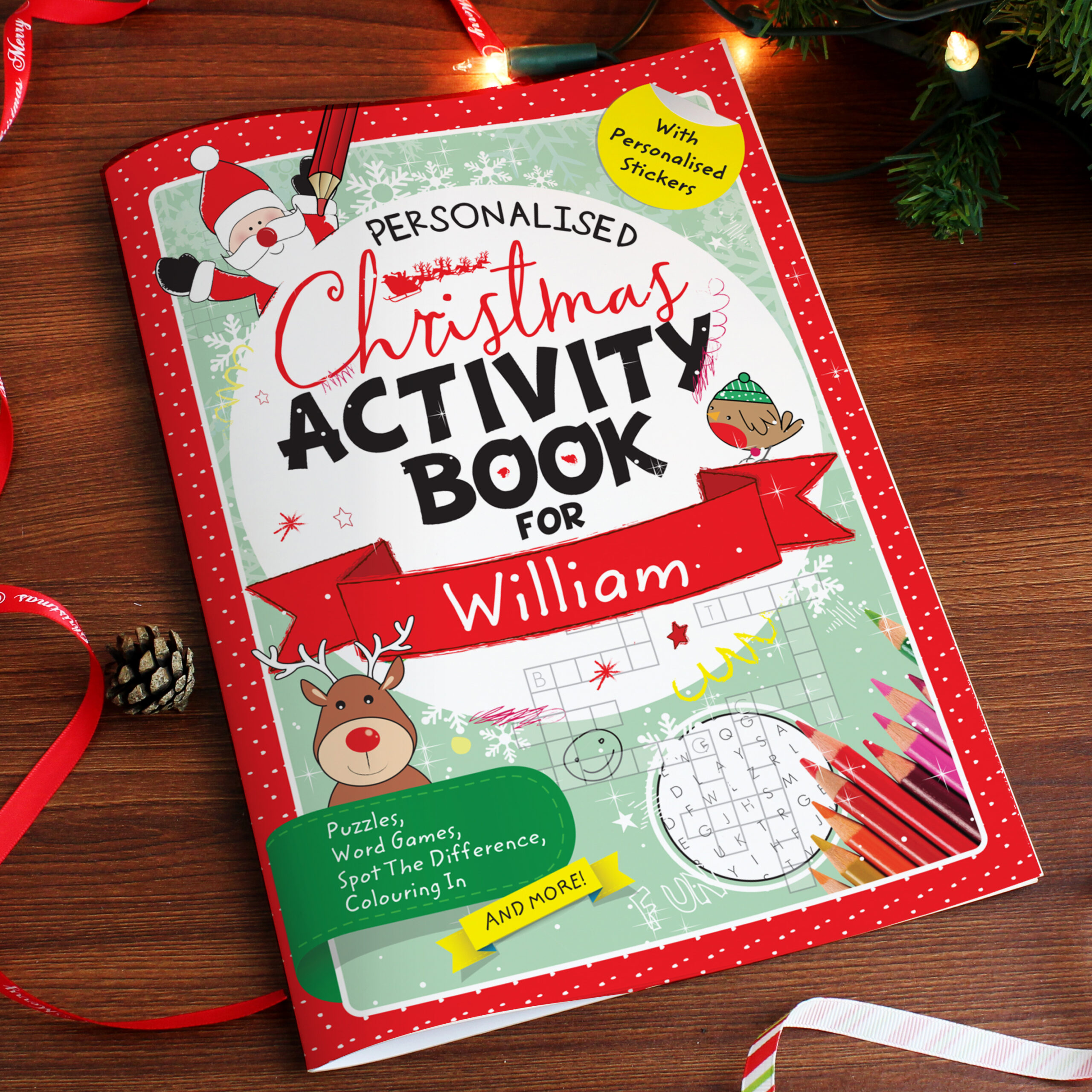 Personalised Christmas Activity Book with Stickers - Thumbnail 2