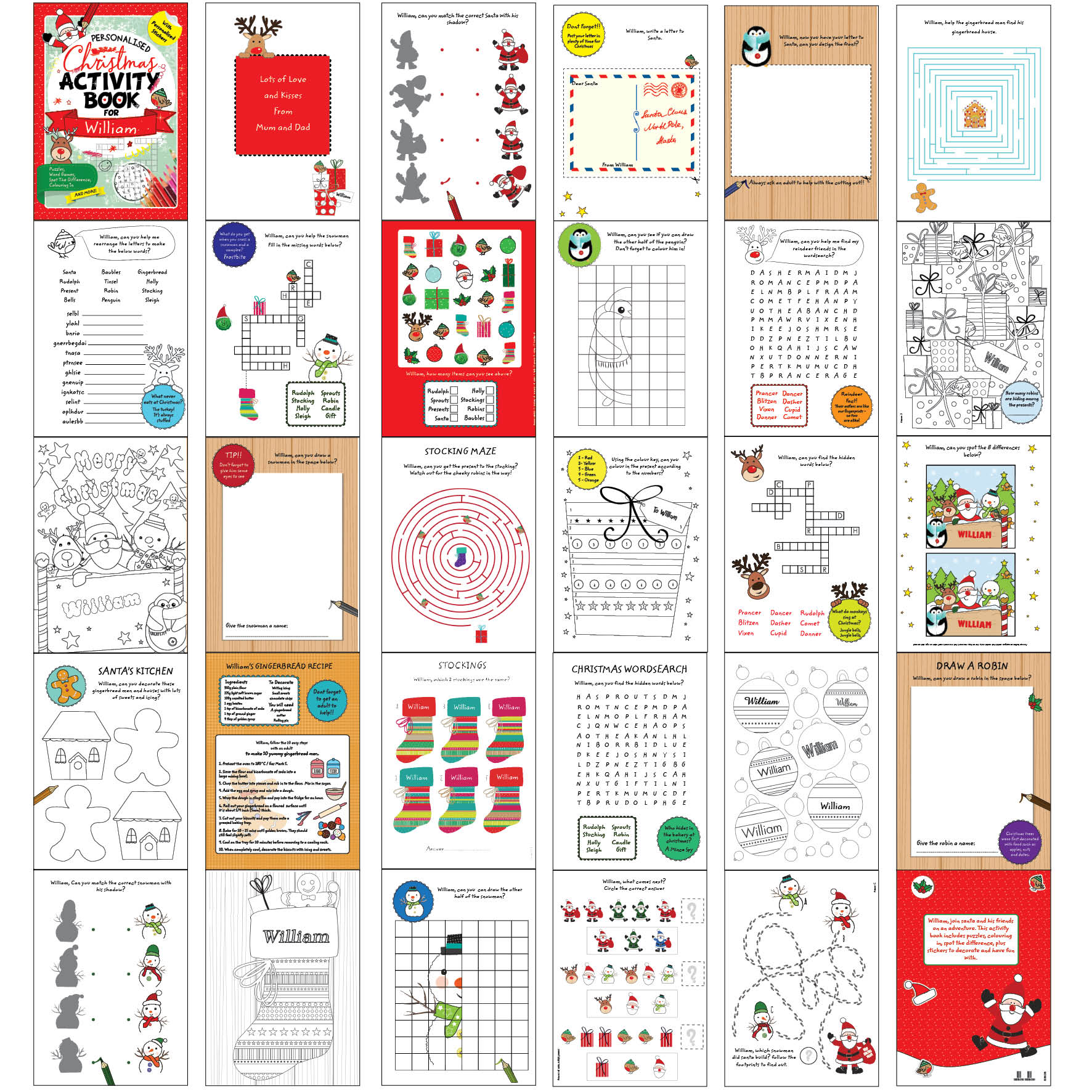 Personalised Christmas Activity Book with Stickers - Thumbnail 5