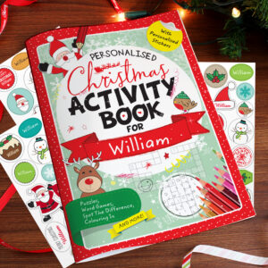 Personalised Christmas Activity Book with Stickers - Abode Home & Gifts