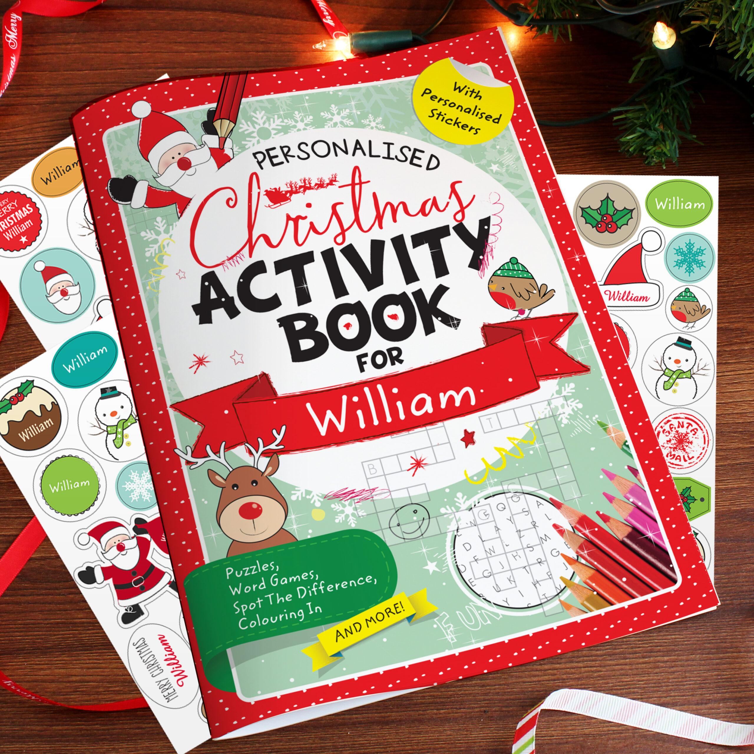 Personalised Christmas Activity Book with Stickers - Thumbnail 1