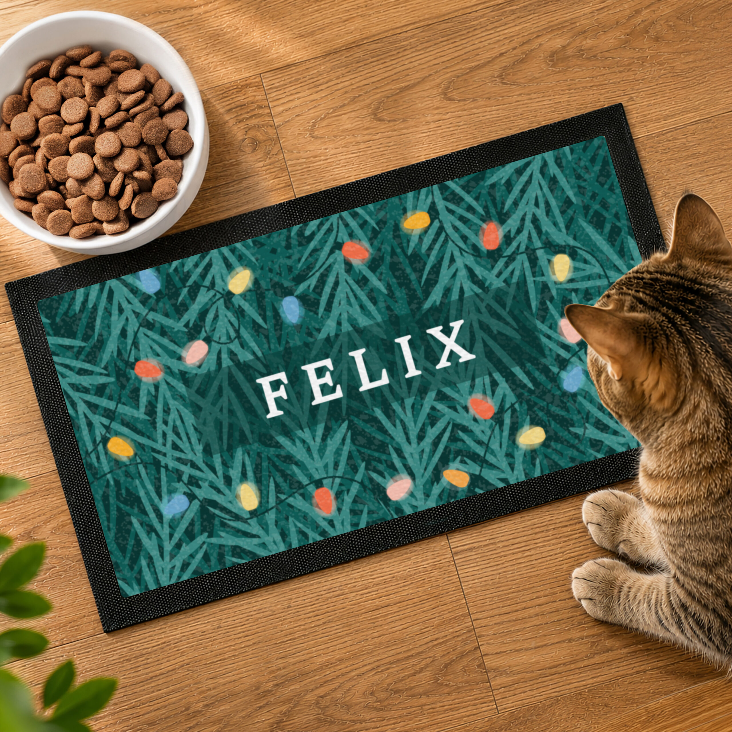 Personalised Christmas Pet Bowl Mat - Thumbnail 3