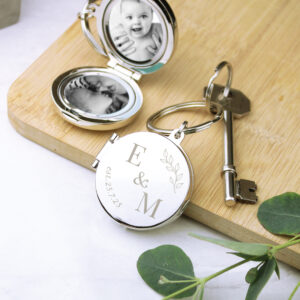 Personalised Couples Initials Photo Keyring - Abode Home & Gifts