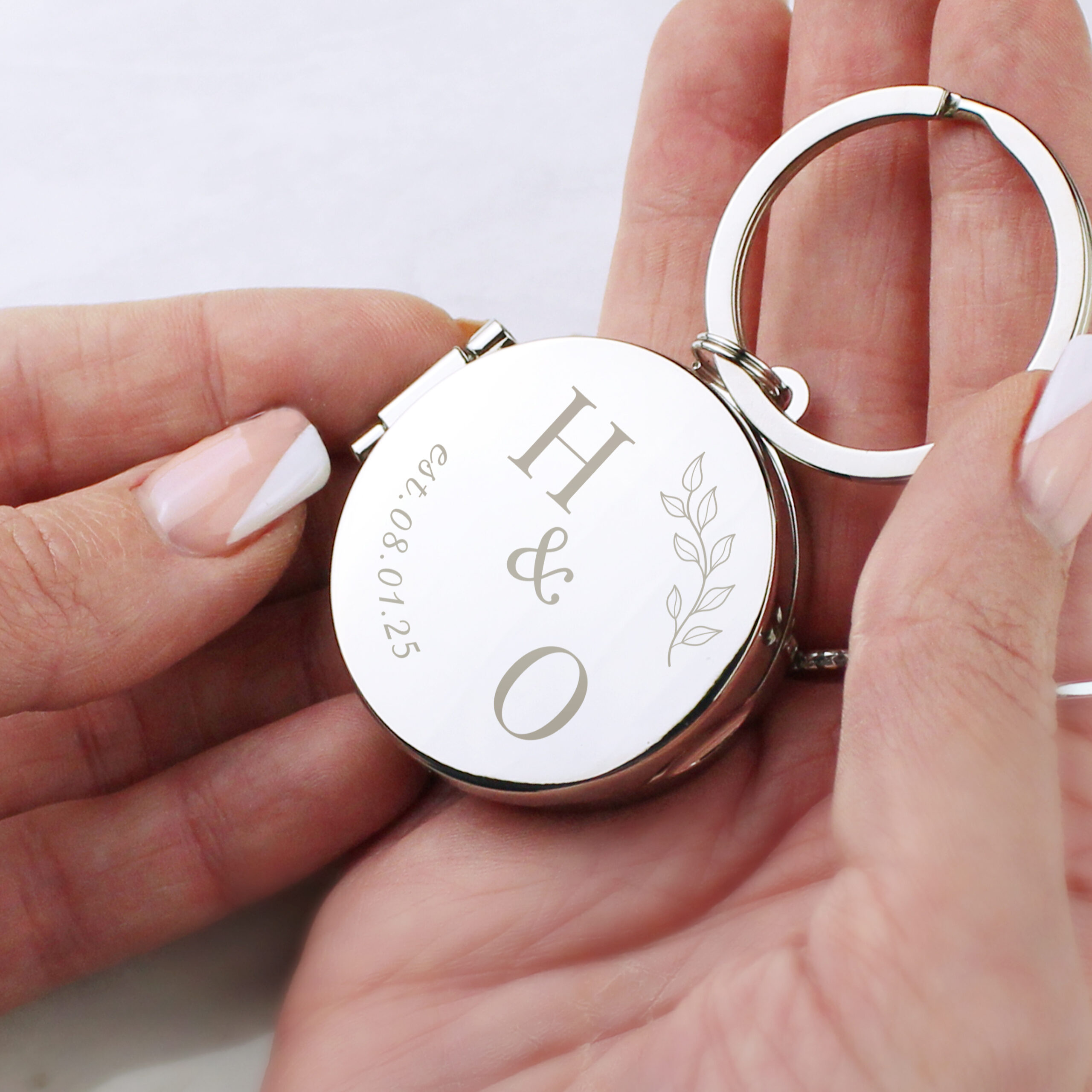 Personalised Couples Initials Photo Keyring - Thumbnail 2