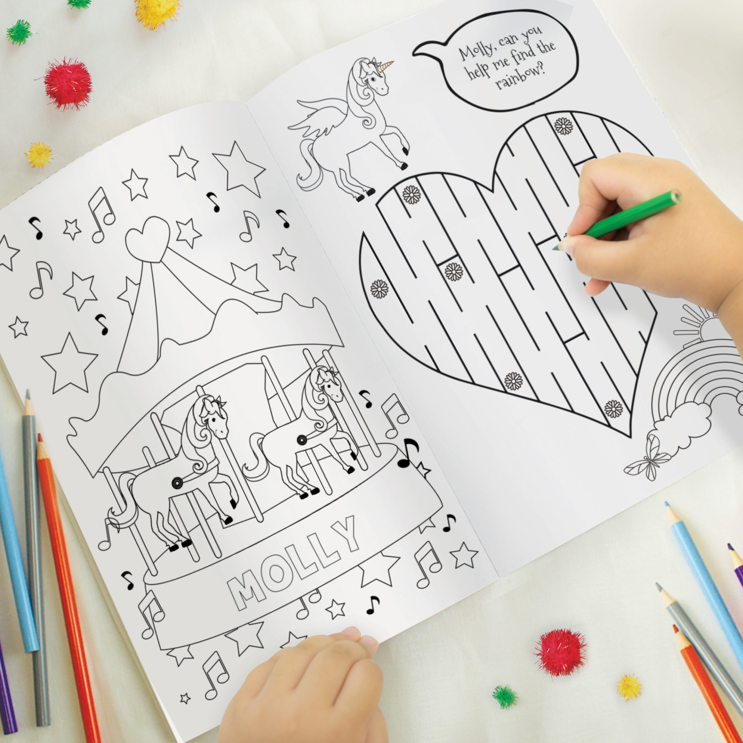 Personalised Princess & Unicorn Colouring Book - Thumbnail 2