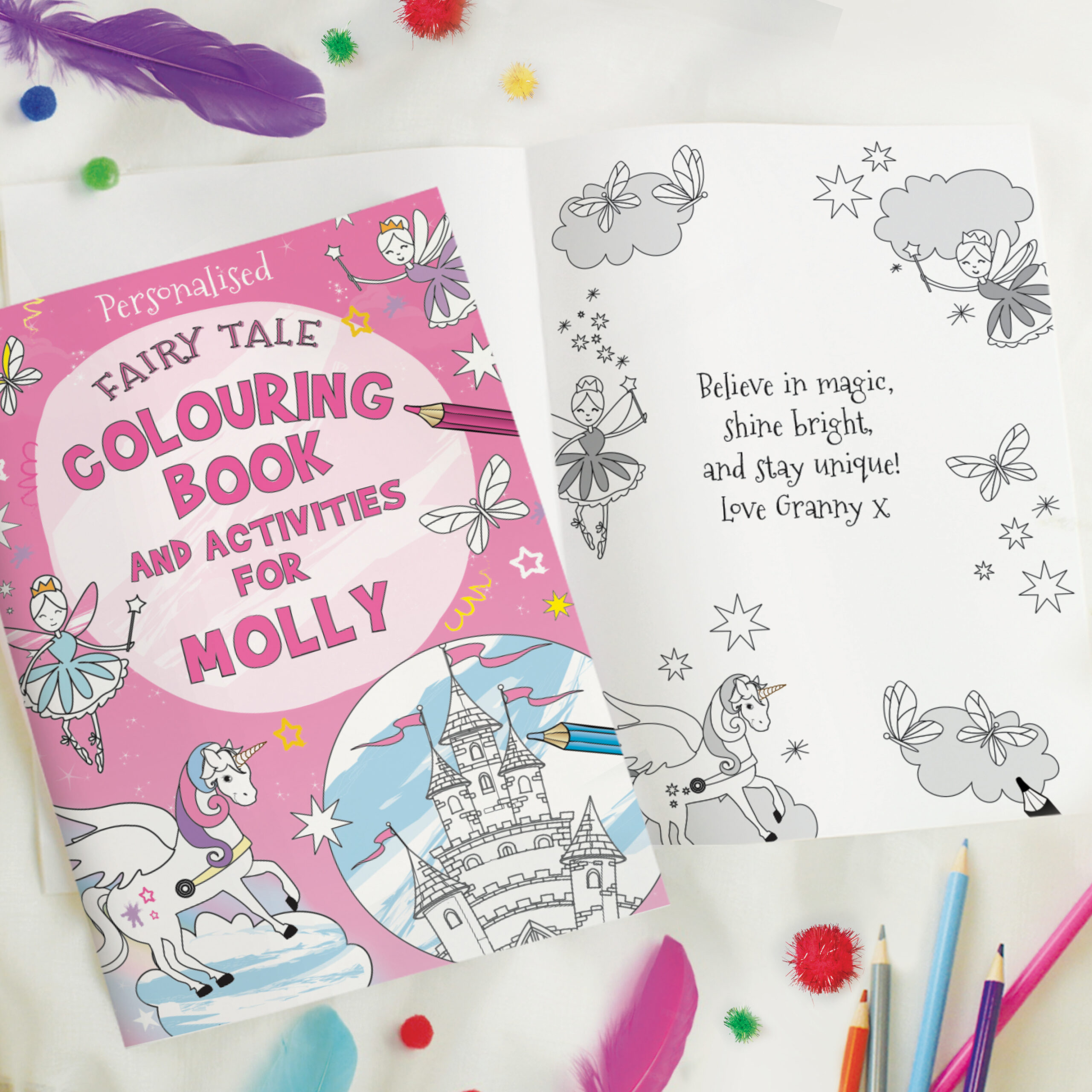 Personalised Princess & Unicorn Colouring Book - Thumbnail 3