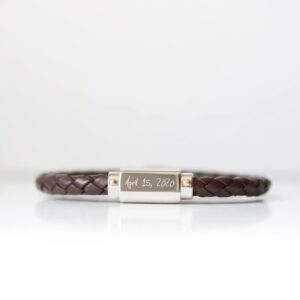 Personalised Handwriting Leather Bracelet | Brown - Thumbnail 4